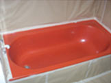 Red bath before bath resurface